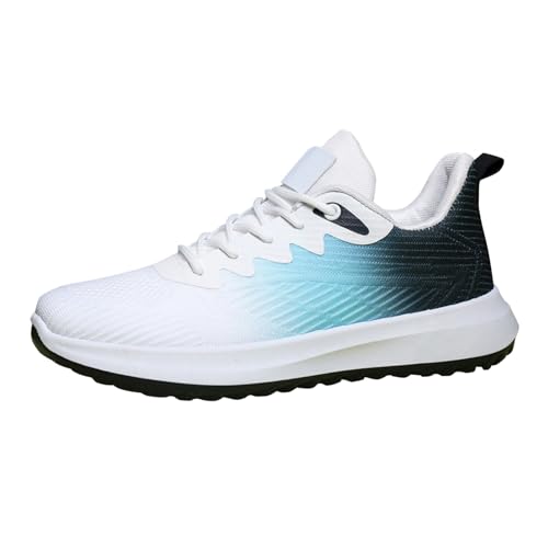 Zapatillas de correr para hombre, modernas, degradados, zapatillas de exterior, suela gruesa, antideslizantes, ligeras, cómodas, para el tiempo libre, azul oscuro, 43 EU