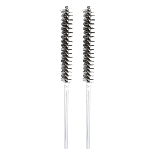 HARFINGTON 2pcs Wire Bore Brush 8 x 5/8" 1/4 Inch Shank Stainless Steel Bristles Cleaning Brush for Clean Car Part Tube Kitchen Garage