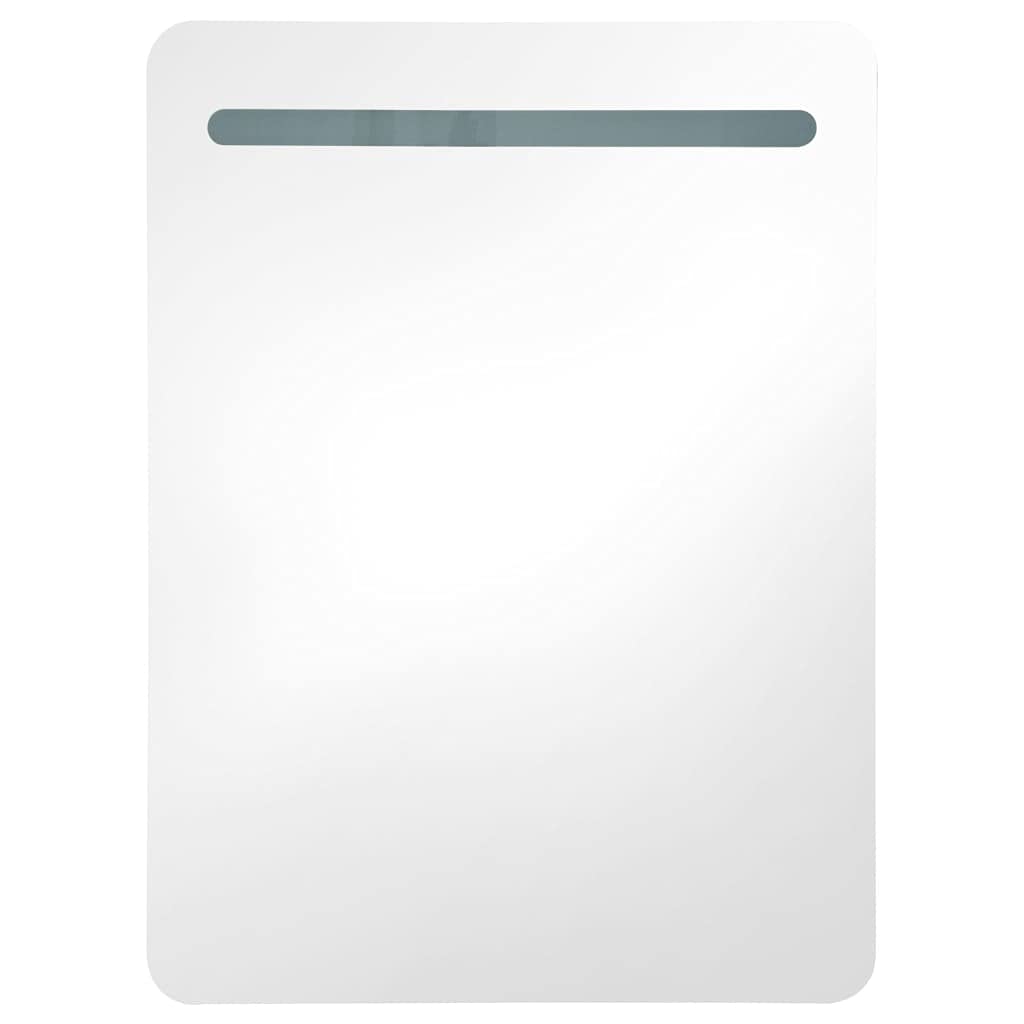 Armario de baño con Espejo y LED Gris hormigón 60x11x80 cm Mueble BañO Estrecho