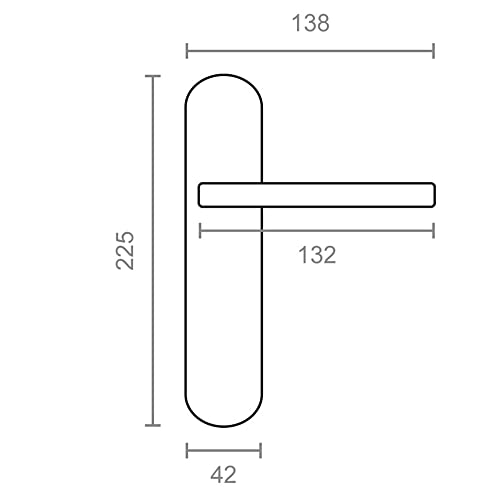 Micel - 05755 Door Handle Set including Curved Angle Plate and Stainless Steel Handle, PVD Gold, 225 x 138 x 66 mm - Image 2