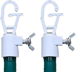 SaatSaa 2 x 2.4M Galvanised Washing Line Prop Outdoor Extendable Washing Line Pole Cloths prop Laundry Support pole Extending pole Telescopic Support strong Galvanised Metal Washing line support Green