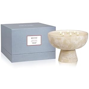 BLUEME Festive-Noble Fir & Amber, 6 Wick, Refillable Wellness Candle, Contains Essential Oil, Sustainable, Hand Finished, Hand Poured, Premium, Luxury Ceramic, Natural Cotton Wick, Soy-Wax Blend