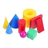 jojofuny Geométricos para Sólidos Matemáticos Incluye Cubo Prisma Rectangular Cilindro Cono y Esfera para Desarrollo Cognitivo y Habilidades Aula y