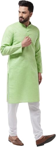 Men's 100% Cotton Kurta & Churidar Pyjama Set