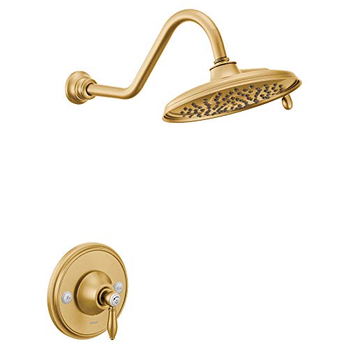Moen TS32102BG Weymouth Posi-Temp Shower Trim Kit, Valve Required, including 9-Inch 2-Spray Eco-Performance Rainshower, Brushed Gold Moen TS32102BG Weymouth Posi-Temp Shower Trim Kit, Valve Required, including 9-Inch 2-Spray Eco-Performance Rainshower, Brushed Gold