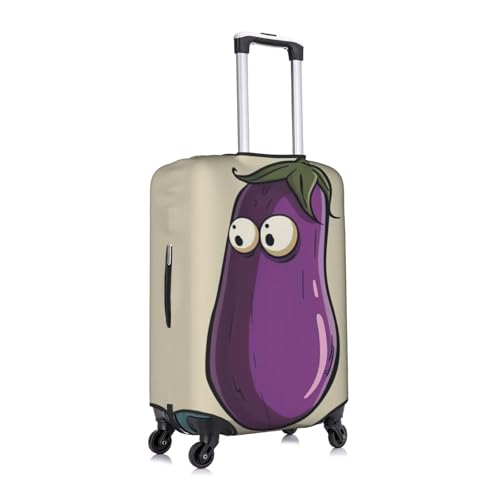 Cartoon Eggplant Print Suitcase Protector Dust-Proof Case Men Women Travel Fits 18-32 Inch Luggage3