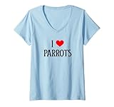 Photo Gallery donna amo i pappagalli i heart parrots amante degli uccelli birdie watcher maglietta con collo a v Photo Gallery donna amo i pappagalli i heart parrots amante degli uccelli birdie watcher maglietta con collo a v
