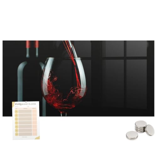 Tablero Imantado de Cristal 100x70 Decoración Funcional para Cocina