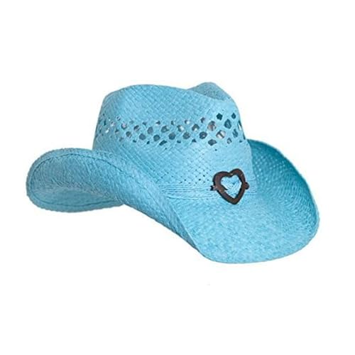 Image of TOVOSO Straw Cowboy Hat for Women with Beaded Trim and Shapeable Brim