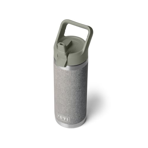 Image of YETI Rambler 18 oz Bottle, Vacuum Insulated, Stainless Steel with Color Matching Straw Cap, Riverhead Green