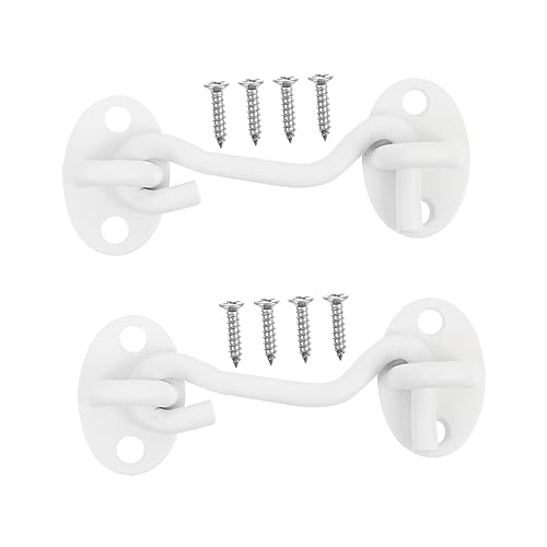 Tofficu Outdoor/Indoor Window Hooks 2 Pcs Heavy Duty Lock Hook and Eye Latch Stainless Steel Barn Door Lock