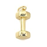 Clotiry 10Pcs Small Brass Dumbbell Charms Cute Weightlifting Pendants Metal Gym Sports Charms for Jewelry Making Craft Bracelet Necklace