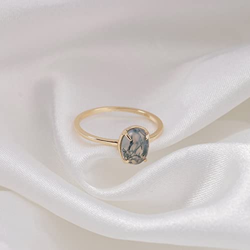 Kioydise Moss Agate Ring Beautiful Women Jewelry Water Drop Moss Agate Ring With Moissanite Engagement Wedding Promise Rings For Gift Promise Ring For Her(5) #TOP6
