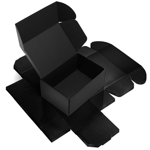 RLAVBL 6 Stück Doppelseitig Schwarze Versandkartons, Maße: 22,9...