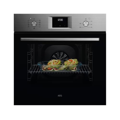 AEG OU5AB21CM Multifunktionsofen Serie 5000 SurroundCook 65 l LED-Display 9 Funktionen AquaClean-Reinigung versenkbare Edelstahlgriffe Tür mit 4 Glasscheiben Edelstahl Infinity