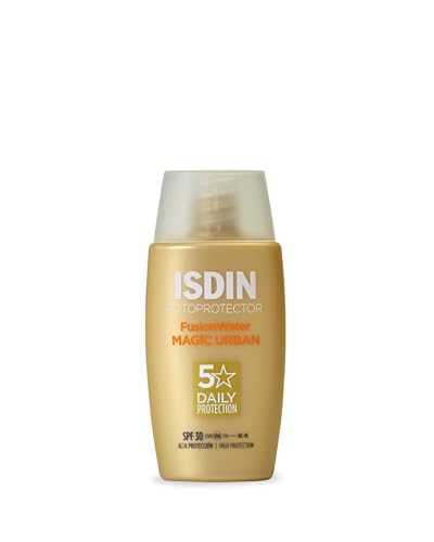 Isdin Fotoprotector Fusion Water Urban SPF 30 - Protector solar Facialultraligero de uso diario para entornos urbanos, protección UVA, luz azul y anti polución, 50 ml