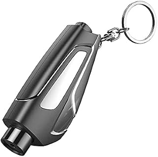 Xpsirny Car Window Breaker, 3 in 1 Window Breaker Keyring, Seat Belt Cutter and Window Breaker, Car Safety Hammer, Portable Glass Breaker, Emergency Car Escape Tool Life Saving Survival Kit, Black
