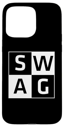 SWAG �t�@�� �X�^�C���b�V�� �Z�N�V�[ �N�[�� �u���b�N�ƃz���C�g �X�}�z�P�[�X iPhone 15 Pro Max �p