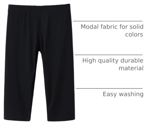 IRELIA 3 Pack Modal Girls Leggings Capri Solid Pant for School/Holiday 01 XL Black/Black/Black - image 4