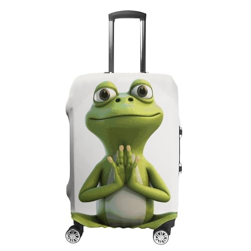 The Funny Frog Doing Yoga Luggage Cover, Washable Elastic Suitcase Cover Protector Fit 18-32 Inch Luggage