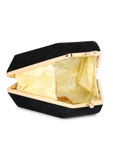 Image of TOOBA Handicraft Women's Box Clutch Bag Purse | Designer Solid Color Bag, Bridal Purse & Party Handbag Design & Jeweled Clasp - Wedding & Special Occasion Clutch