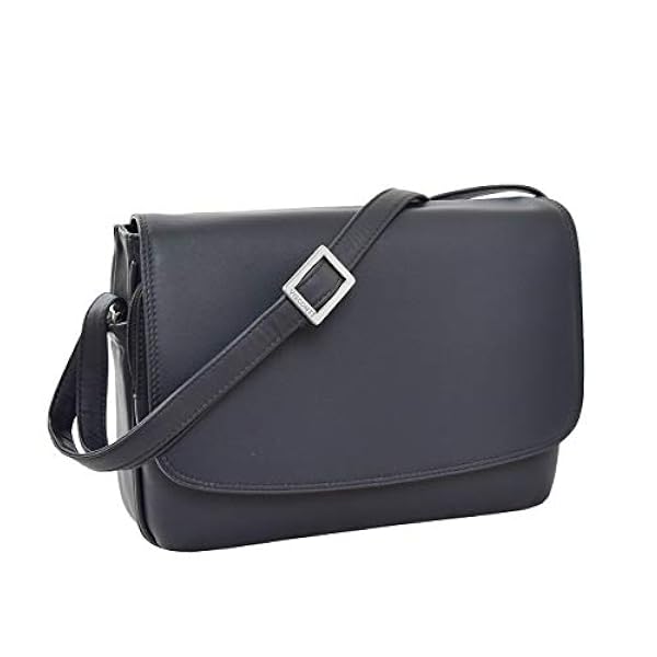 Womens Echt Leer Klassieke Flap over Cross Body Schoudertas Malediven Blauw