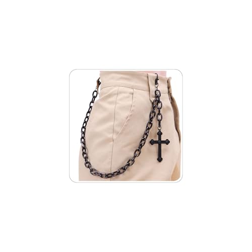 Jean Chains for Men Women Punk Hip Hop Pants Chain Gothic Black Cross Pant Chain Spider Web Spider Rivets Ghost Emo Accessories Halloween Cosplay Grunge Jewelry