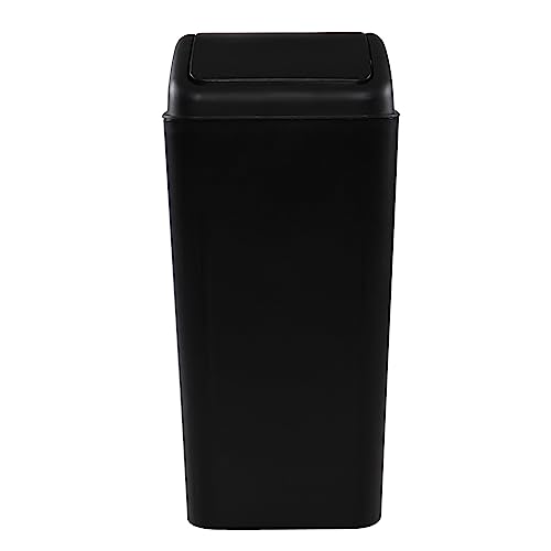 Caneca de basura rectangular de plástico 16 L negra miniatura 7