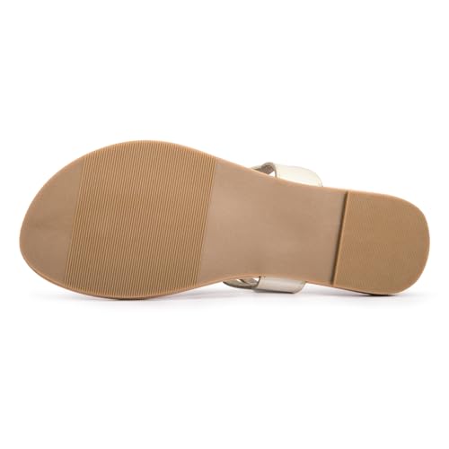 Image of LM Women's Thong Sandals T-Strap Sandals Slip On Flat Sandals Flip Flop Casual Summer Slide Sandals