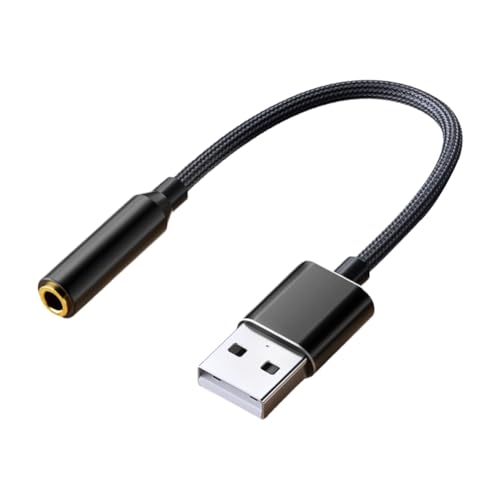 Generchin USB A 3,5mm Jack Adaptador de Audio USB A Audio Jack Adaptador Auricular USB A A 3,5mm Hembra Tarjeta de Sonido Estéreo Externo A