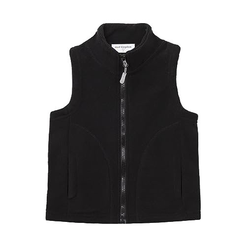 Image of Mud Kingdom Boys Girls Polar Fleece Vest Jacket Ligntweight Plain Vest Full Zipper Sleeveless