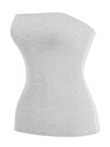 Image of MixMatchy Women's Stretchy Strapless Tube Top Y2K Bandeau Top