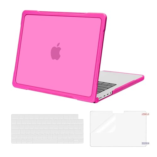 Coque MacBook Pro 14 M5 M4 M3 Rose Rouge MOSISO avec film et protège-clavier