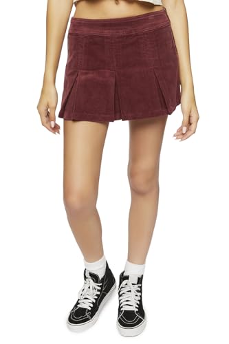 Forever 21 Women's Pleated Corduroy Mini Skirt2