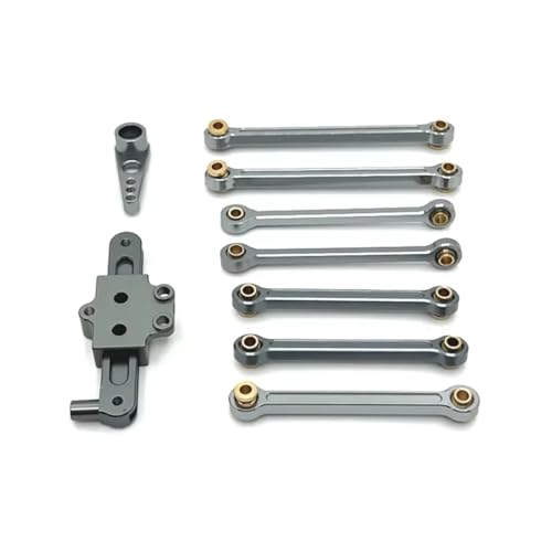 Rc Special Connecting Rod for WLtoys 124006 12427 12427 12428 Metal Fixed Rod Steering Group Servo Arm Rc Model Crawler Car Truck for Buggy Parts Replacement and Use(Gray)