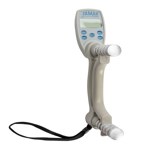 Jamar 5030J1 dinamómetro hidráulico de mano, indicador de fuerza máxima para medir la fuerza de agarre, herramienta de evaluación de mano mide PSI, ejercitador ajustable fácil de apretar