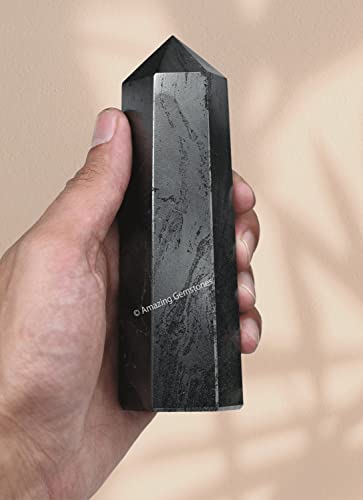 Image of Amazing Gemstone Large Hematite Crystal Towers ~ Natural Healing Crystal Point Obelisk for Reiki Healing and Crystal Grid (5.5 to 6 INCH)