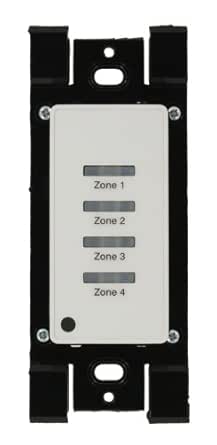 Leviton Low Voltage Pushbutton Station, 4 Button-On/Off, 1 Gang, LVS-4W, White