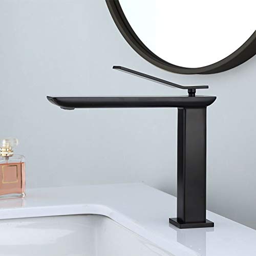 Grifo de latón cepillado para baño mezclador de agua sobre encimera de diseño 2