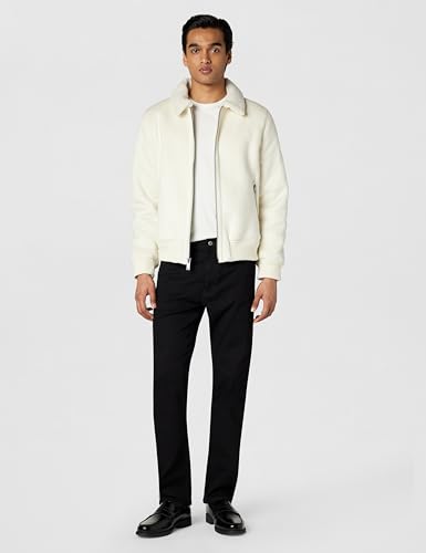 Image of DKNY Men's Faux Shearling Bomber Jacket With Faux Fur Collar