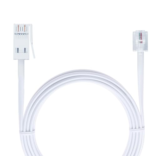 Krysel 3m Telephone Cable – BT Telephone to RJ11 Extension Cable – Broadband Phone Line Cord, Compatible with Landline Phones, Modems, Routers – Durable, Interference-Free