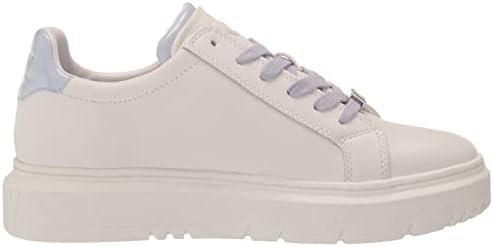DKNY Women's Lace-up Leather Sneaker, BRT WHT/Lavender, 9.5 | Image 5