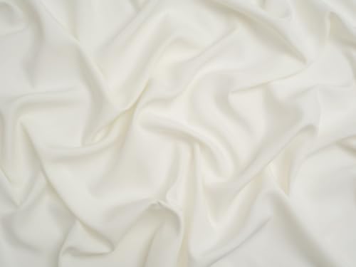 Soft Touch Polyester Crêpe Tissu Robe Ivoire – par mètre