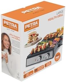 Bild 5 - Petra Kontaktgrill – Elektrogrill, bis zu 180° für das Kochen mit zwei Oberflächen geöffnet, PFAS-freie Keramikbeschichtung, einstellbare Temperatur und Timer, 29 x 23cm platten, 2000 W