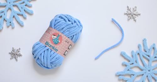 Image of M.G ENTERPRISE Knitting Yarn Thick Chunky Wool, Blankie Sky Blue 400 Gms Best Used With Knitting Needles-Ie Art-Aaeb
