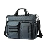 [LUOGOXI] トートバッグ ショルダーバッグ メンズ 鞄 カバン シンプル 大容量 ミリタリー 収納 ポケット付 防水 撥水 通勤 通学 アウトドア 機能的 (ブラック)