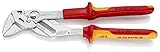 Einstellbares Schraubwerkzeug KNIPEX 86 06 250 Zangenschlüssel Zange und Schraubenschlüssel in einem Werkzeug verchromt isoliert mit Mehrkomponenten-Hüllen, VDE-geprüft 250 mm