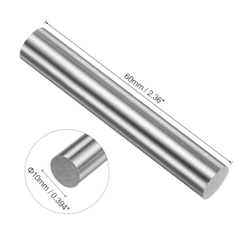 QUARKZMAN Runder Stahlmetallstab, 10mm x 60mm Hochgeschwindigkeitsstahl (HSS) Drehbankstange, für Wellengetriebe, Bohrmaschinen, Langweilmaschinen, Miniatur-DIY-Bastelprojekte
