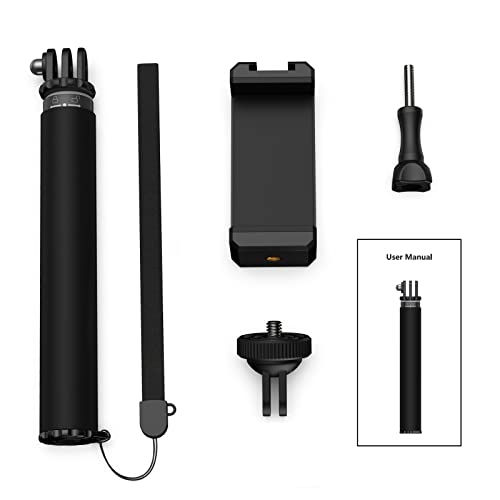 Unixyz Mini Pocket Selfie Stick Waterproof With Phone Clip For Gopro, Extendable 6.5" To 18.5" Underwater Monopod Vlogging Handler Hand Grip For Go Pro Max Mini Hero Insta360 Dji Action Accessories #TOP7
