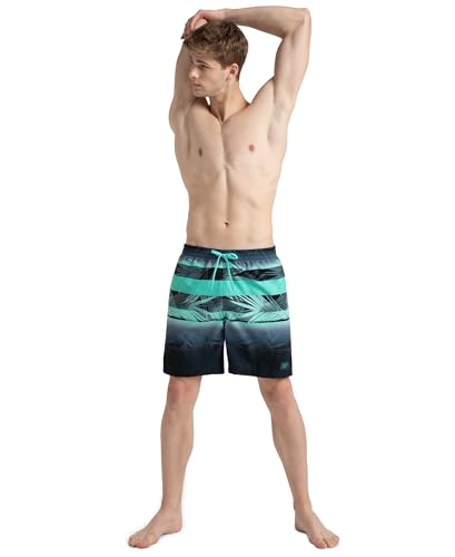 Image of Speedo Men's 4 Way Flex Essential Printed Watershorts with Side Pockets | Water Repellent | Internal Drawcord | Wide Waistband Swimming Trunks